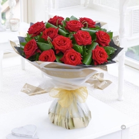 12 Grand Prix Rose Hand tied