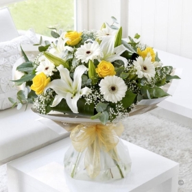 Lemon and White Sympathy Hand tied