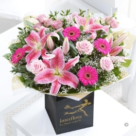 Pink Radiance Hand tied With 125g Maison Fougere Chocolates