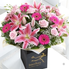 Extra Large Pink Radiance Hand tied With Laurent Perrier Champagne
