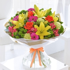 Get Well Vibrant Hand tied with Get Well balloon