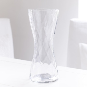 Tall Twist Clear Glass Vase