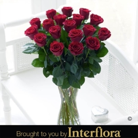 Elegant Red Rose Vase with Prosecco