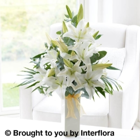 White Scented Lily Vase