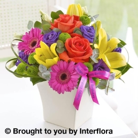 Happy Birthday Vibrant Exquisite Arrangement