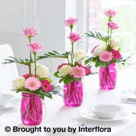 Magenta Table Lantern Decoration Trio