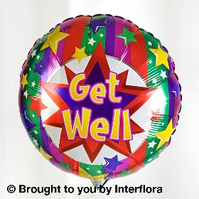 Scented Lilac & White Basket with Get Well Balloon