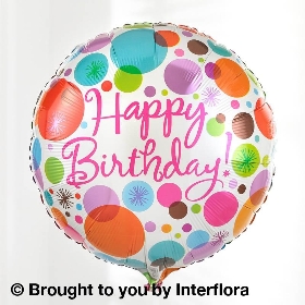 Happy Birthday Vibrant Vase with Happy Birthday Balloon