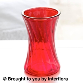 Swirl Nigella Glass Vase Cranberry Red