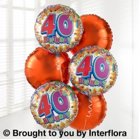40th Birthday Helium Balloon Bouquet