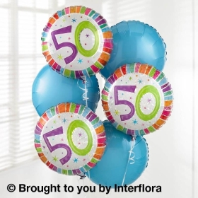 50th Birthday Helium Balloon Bouquet