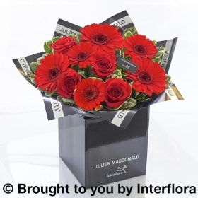 Julien Macdonald Valentine's Gerbera and Rose Hand tied