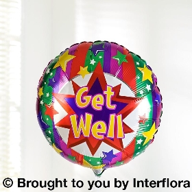 Pink Gift Box with Get Well Balloon