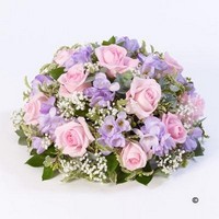 Posy of Roses and Freesia in Pink and Lilac