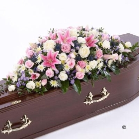 a. Casket Spray of Roses, Lilies and Thistles