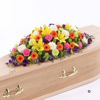 k. Casket Spray in Vibrant Colours