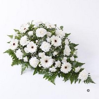 Spray of Carnations and Germini in White
