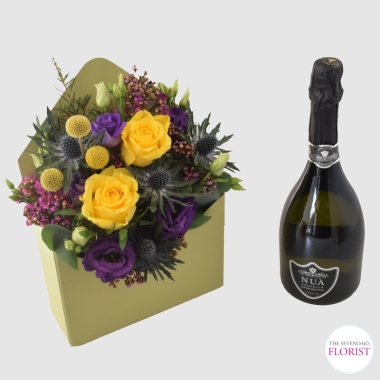 Envelope of Flowers and Prosecco
