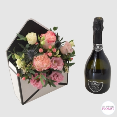 Envelope of Flowers and Prosecco